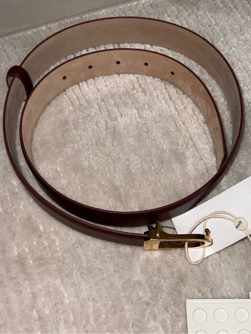 Khaite Saddle Leather Belt, 85, Burgundy